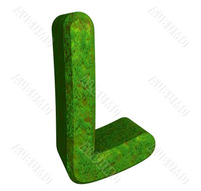 3d letter L in green grass