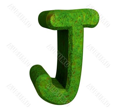 3d letter J in green grass