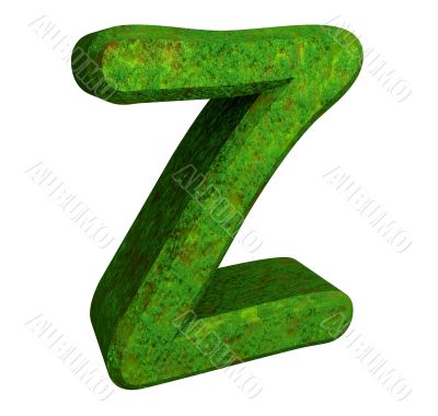 3d letter Z in green grass