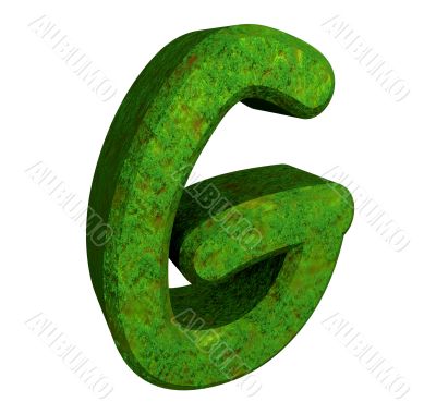 3d letter G in green grass