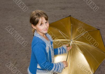 The girl with a umbrella