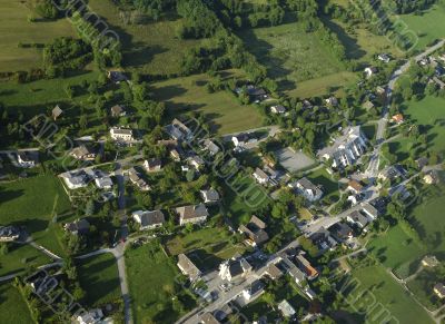 Aerial view of the french village