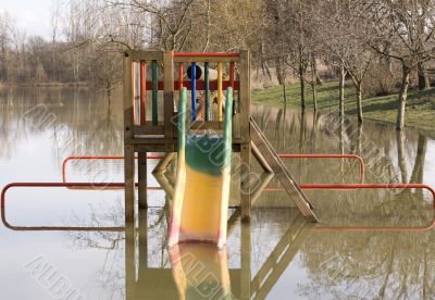 Playground under water