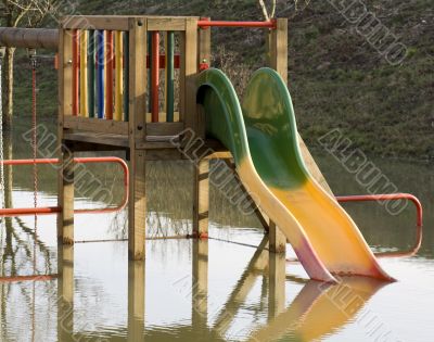 Playground under water