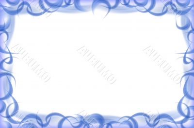 Abstract white -  blue feathers frame