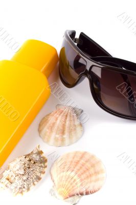 sunglasses and lotion
