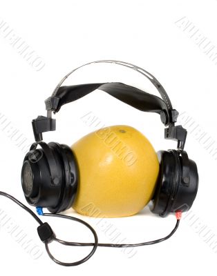 Fruit with headphones