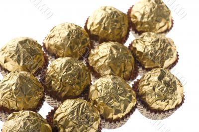 chocolate confectionery closeup