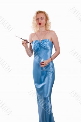 Satin evening gown