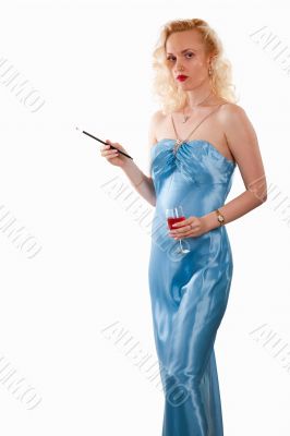Satin evening gown