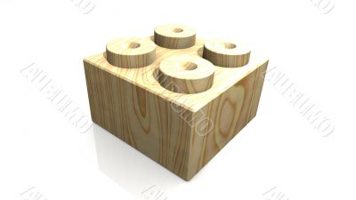 block in pine wood - 3D made