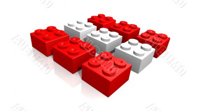 Austrian flag made with blocks