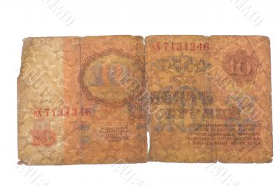 Ruble paper money close up
