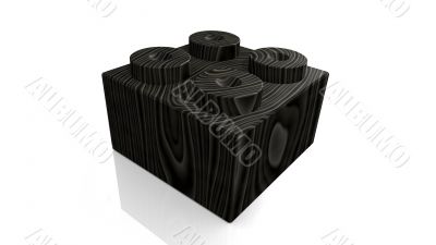wooden black lego block - 3D made