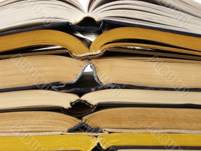 old books pile