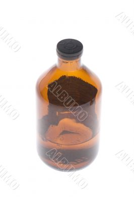 Medical bottle on white background
