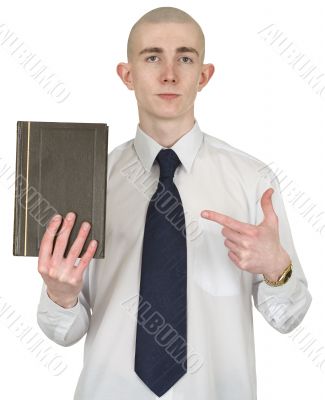 Person with the book in hands