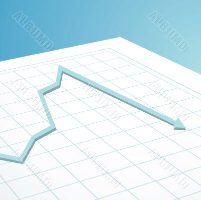 business graph arrow down