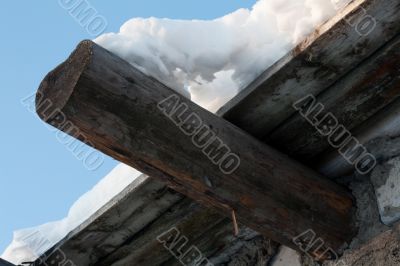 Wooden roof, drooping snow 2