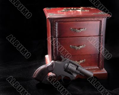 A box and revolver