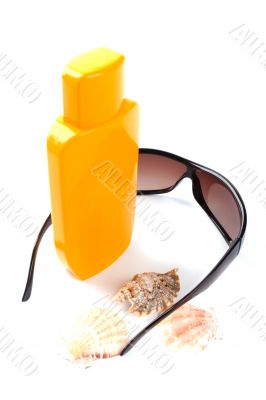 sunglasses and lotion
