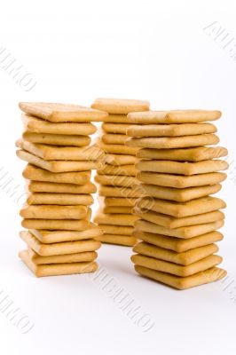 three stacks of cookie