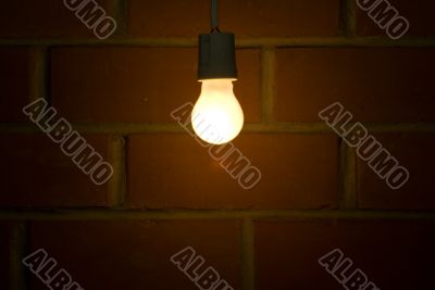 Light near brick wall