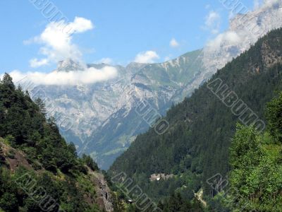 A gorge in Alps.