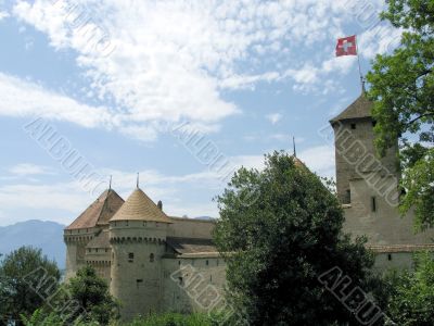 The Chillon Castle in Montreux, Switzerland.