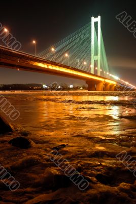 South Bridge at Night, Kiev, UA