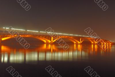 Metro Bridge at night, Kiev, UA
