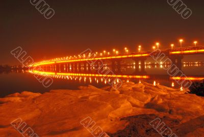Paton Bridge at Night, Kiev, UA