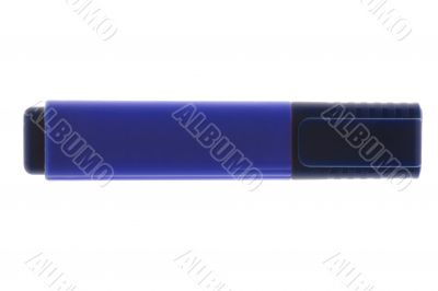 Blue marker on white
