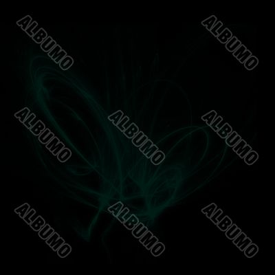 Black picture with green ornament