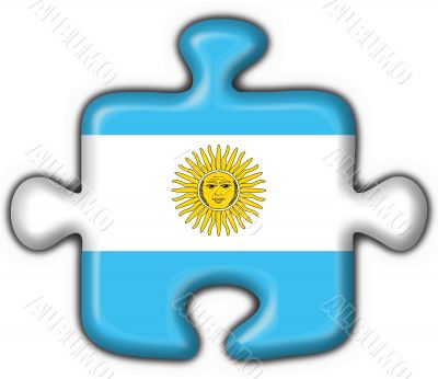 Argentina button flag puzzle shape