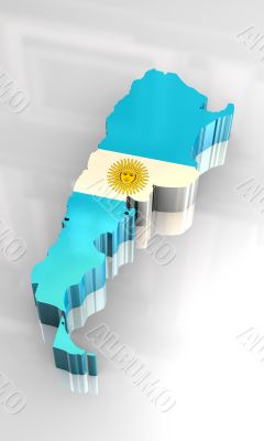 3d made - flag map of Argentina