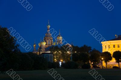 Russian temple in the night
