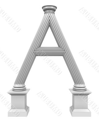3d rendered illustration of column A shaped