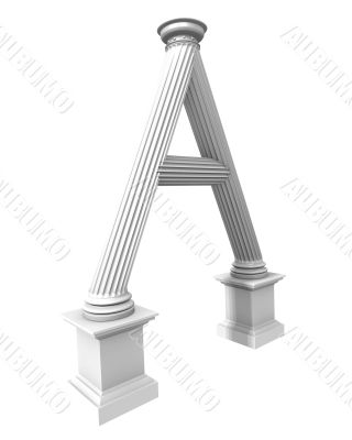 3d rendered illustration of column A shaped