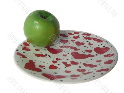 apple on plate