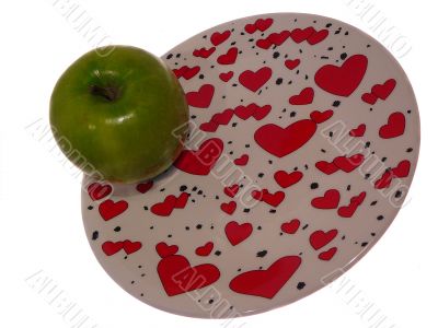 apple on plate 2