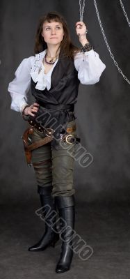 The girl - pirate and metal chain