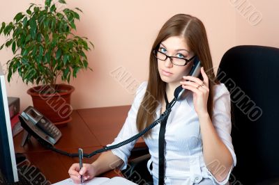 Businesswoman in office.