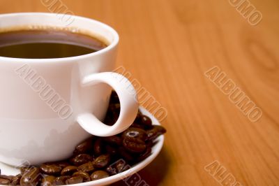cup of coffee and beans