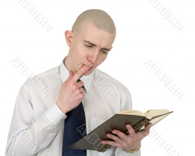 Person with the book in hands