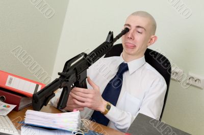 Bookkeeper shot at office on a workplace
