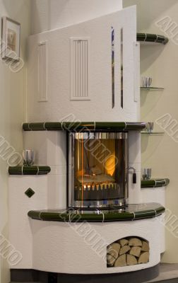stylish fireplace
