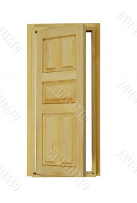 Wooden Door partially open