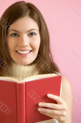 Girl with red book