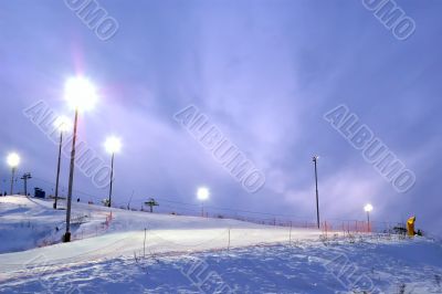 Winter slope for skiers